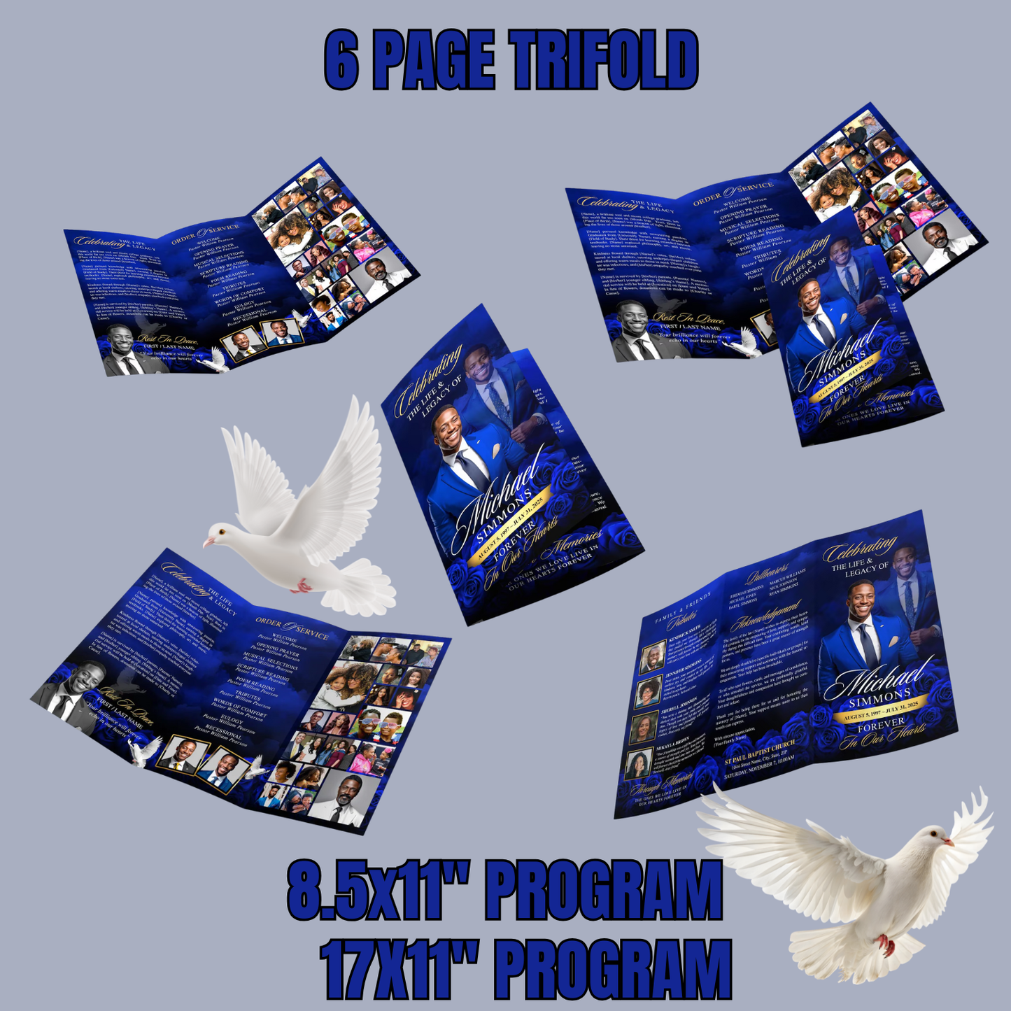 🕊️ Custom Tri-Fold Obituaries