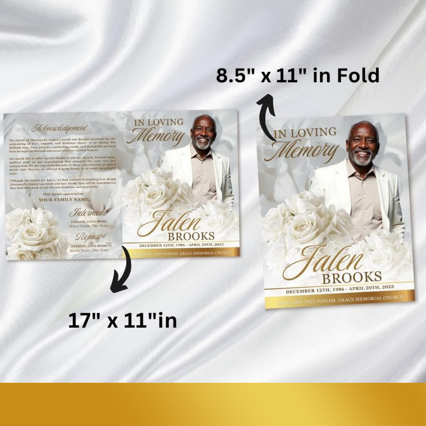๐๏ธ Custom Bi-Fold Obituaries โ A Thoughtful Tribute to a Loved One