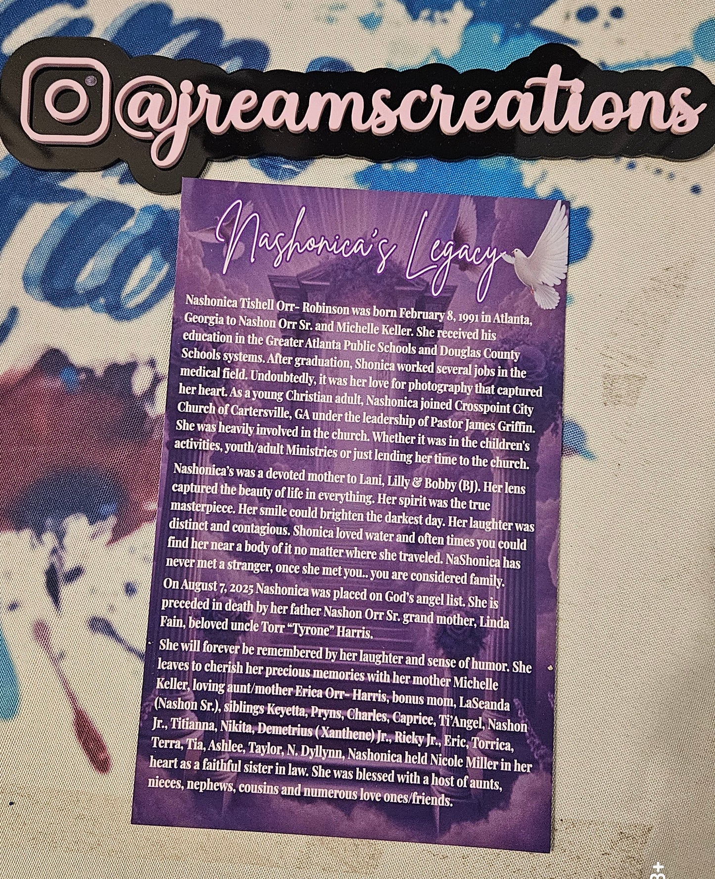 Memorial Obituary Cards | Celebration of Life Program