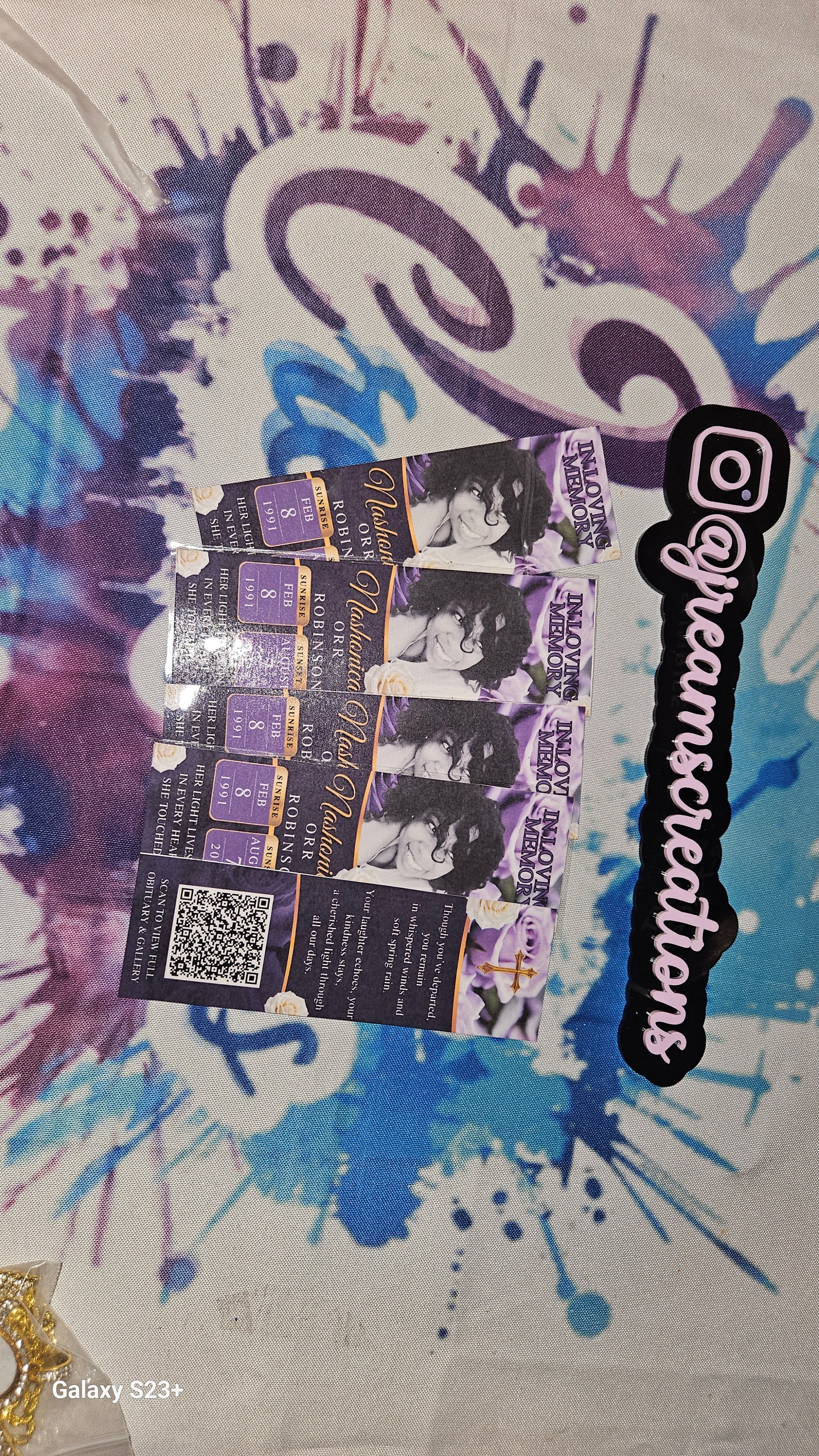 Custom Obituary Bookmarks (2" x 6")