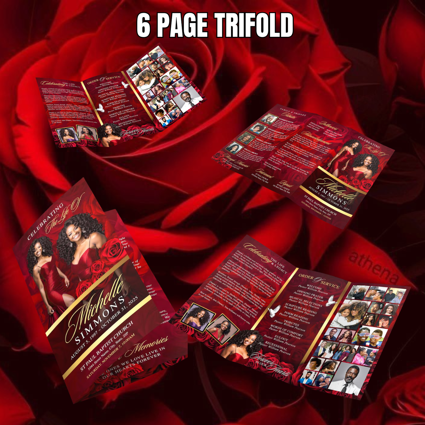 🕊️ Custom Tri-Fold Obituaries