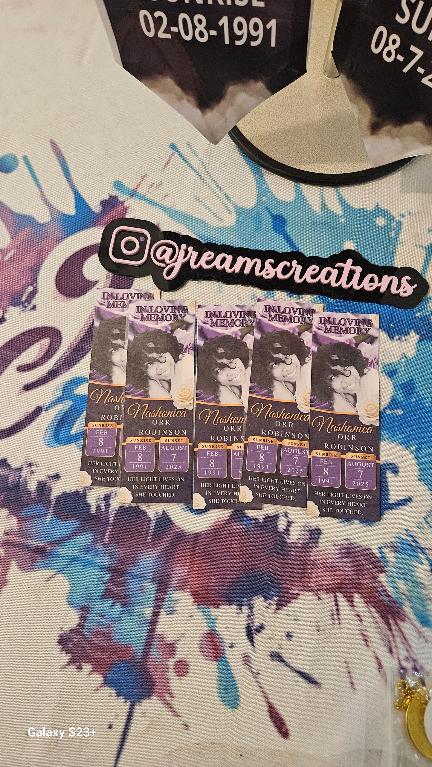 Custom Obituary Bookmarks (2" x 6")